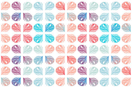 Vector colorful seamless graphic pattern. Isolated elements on white background.