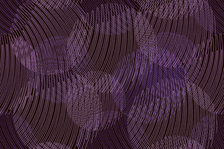 Abstract vector seamless pattern. Purple and beige striped spots on a chocolate background.
