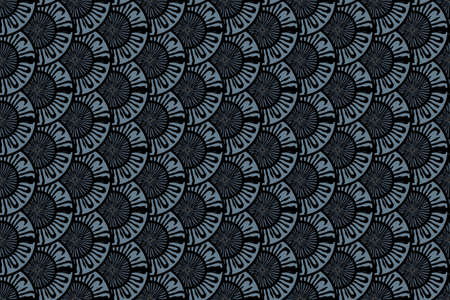 Seamless pattern with fish scales. Animal print. Gray, navy blue, black colors.