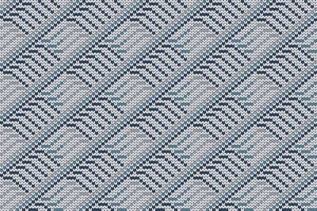 Christmas and Winter holiday knitting pattern for plaid, sweater design. Vector seamless pattern in...