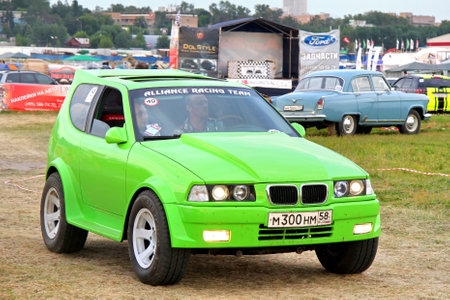 MOSCOW, RUSSIA - JULY 6  Custom BMW-styled vehicle exhibited at the annual International Motor show Autoexotica on July 6, 2012 in Moscow, Russia のeditorial素材