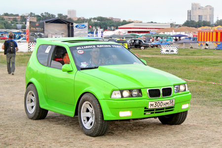 MOSCOW, RUSSIA - JULY 6  Custom BMW-styled vehicle exhibited at the annual International Motor show Autoexotica on July 6, 2012 in Moscow, Russia のeditorial素材