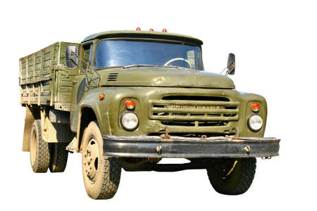 Green military truckの写真素材