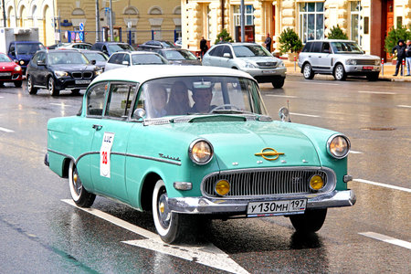 MOSCOW, RUSSIA - JUNE 3  German motor car Opel Rekord competes at the annual L U C  Chopard Classic Weekend Rally on June 3, 2012 in Moscow, Russia のeditorial素材
