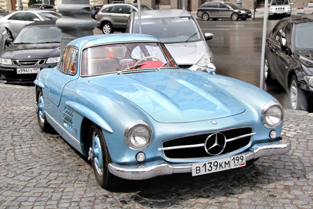 MOSCOW, RUSSIA - JUNE 3  German motor car Mercedes-Benz 300SL competes at the annual L U C  Chopard Classic Weekend Rally on June 3, 2012 in Moscow, Russia のeditorial素材