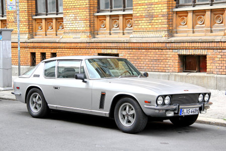BERLIN, GERMANY - AUGUST 16, 2014: Classic british sporting car Jensen Interceptor III at the city...