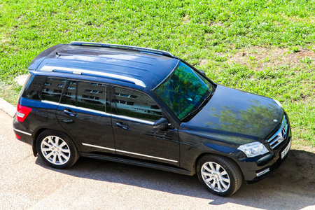 UFA, RUSSIA - APRIL 25, 2012: Motor car Mercedes-Benz X204 GLK-class at the city street.のeditorial素材