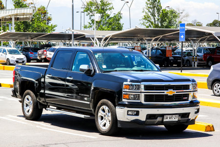 SANTIAGO, CHILE - NOVEMBER 24, 2015: Pickup truck Chevrolet Silverado at the city street.のeditorial素材
