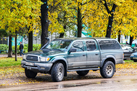 UFA, RUSSIA - OCTOBER 2, 2011: Pickup truck Toyota Tacoma in the city street.