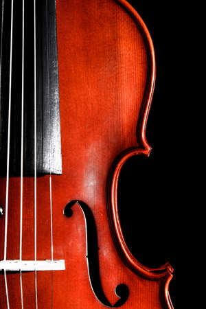 Violin isolated over black backgroundの写真素材