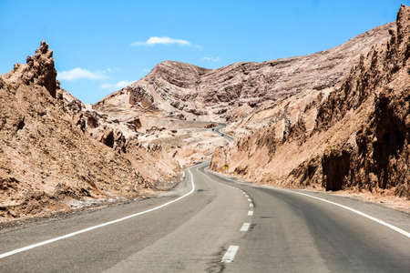 Road through the Atacama desert in Chileの写真素材