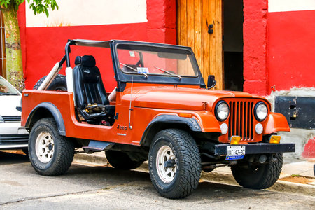 OAXACA, MEXICO - MAY 25, 2017: Motor car Jeep CJ-7 in the city street.のeditorial素材
