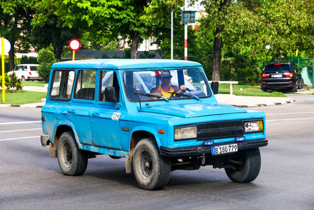 HAVANA, CUBA - JUNE 6, 2017: Motor car ARO 244 in the city street.のeditorial素材