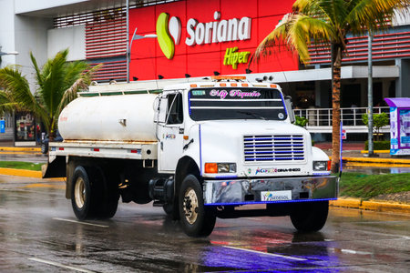 ACAPULCO, MEXICO - MAY 31, 2017: Cistern truck Dina S-600 in the city street.のeditorial素材