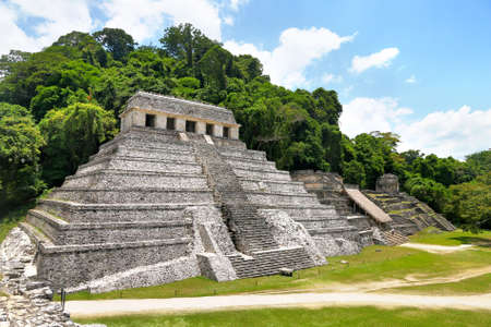Temple of Inscriptions in Palenque, Chiapas, Mexicoの写真素材