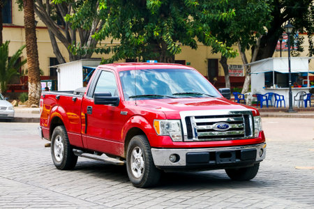 Oaxaca, Mexico - May 25, 2017: Pickup truck Ford Lobo in the city street.のeditorial素材