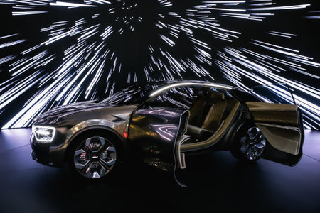Geneva, Switzerland - March 11, 2019: Concept car Imagine by Kia presented at the annual Geneva International Motor Show 2019.のeditorial素材