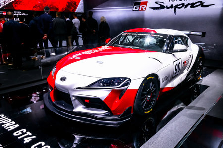 Geneva, Switzerland - March 11, 2019: Concept race car Toyota Supra GT4 presented at the annual Geneva International Motor Show 2019.のeditorial素材
