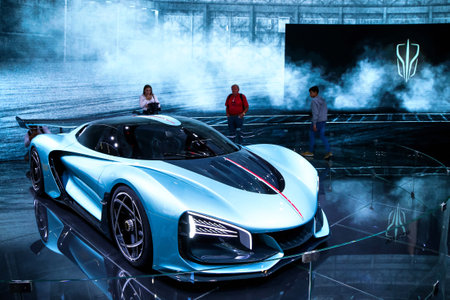 Frankfurt am Main, Germany - September 17, 2019: Chinese supercar Hongqi S9 at the Frankfurt Motor...