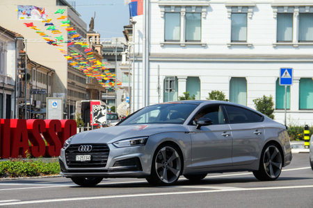Chiasso, Switzerland - September 13, 2019: Motor car Audi A5 Sportback in the city street.