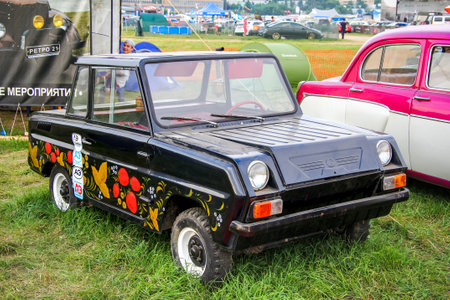 Moscow, Russia - July 6, 2012: Soviet cyclecar SMZ S-3D presented at the annual international motor...