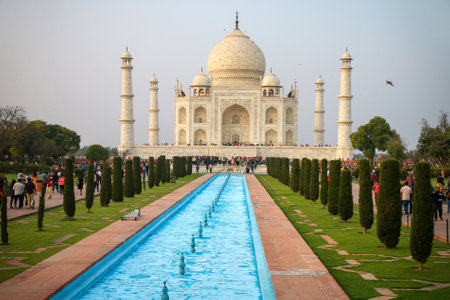 Taj Mahal in Agra, Indiaのeditorial素材