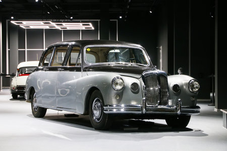 Verkhnyaya Pyshma, Russia - November 8, 2022: Luxury saloon car Daimler Majestic Major in the UMMC...