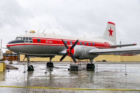 Verkhnyaya Pyshma, Russia - September 29, 2023: Soviet twin-engine commercial passenger aircraft...