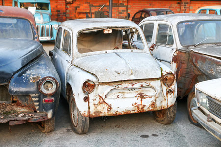 Ekaterinburg, Russia - October 5, 2025: Classic urban minicar ZAZ-965A Zaporozhets in the ETS Classic Cars museum.のeditorial素材