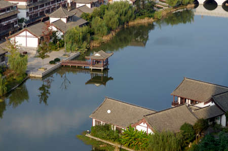 Overlooking the city parkの写真素材