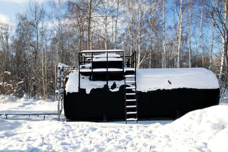 Fuel Tank in Winter の写真素材