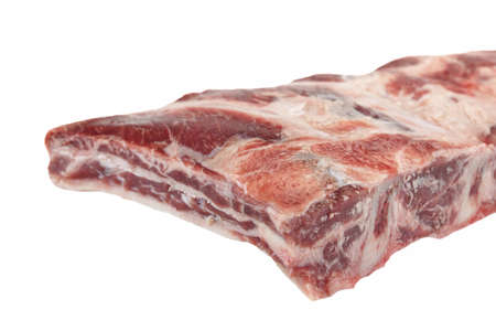 Raw Black Angus Marbled Beef Ribs Isolated On White Background. Beef Meat. Cookout Foodの写真素材