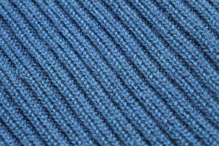 Blue Or Navy Knitted Sweater Pattern Or Texture, Background or Backdrop, Detailed Closeup