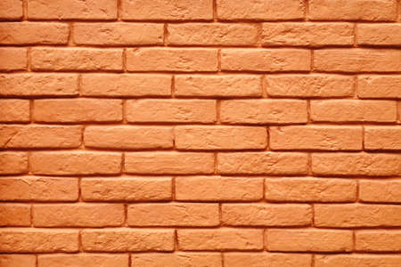 Antique Painted Red Brick Wall Background Or Texture For Home Interior Design In Modern Vintage Style, Close Up, Horizontal Image, Copy Spaceの写真素材