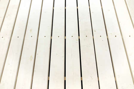 Beach Bar Patio White Painted Wooden Flooring Background Texture, Top Viewの写真素材