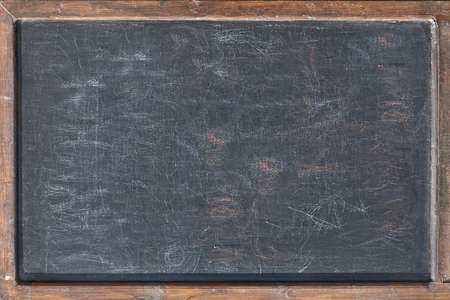 Empty Old Shabby Chalkboard or Blackboard Isolated Background Texture. Blank Chalkboard Menu Sign Mockup Isolated Background, Closeup. Restaurant Sidewalk Chalkboard Sign Board With Copy Space.の写真素材