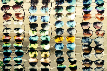 Sunglass Background Texture. Imitation Of Famous Brands.の写真素材