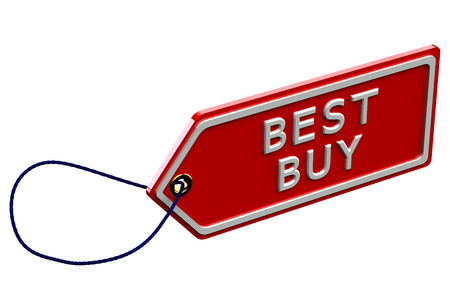 Best buy tag , isolated on white background. 3D render.の写真素材