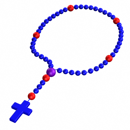 Rosary, isolated on white background. 3D render.の写真素材