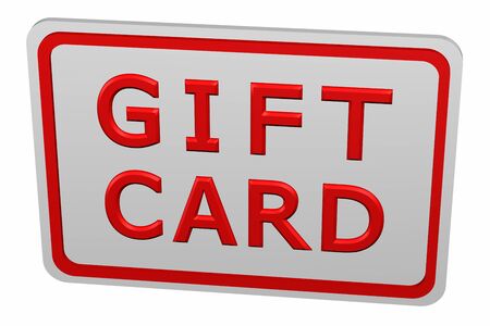 Gift card, isolated on white background. 3D render.の写真素材