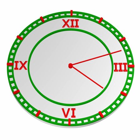 Clock face, isolated on white background. 3D render.の写真素材
