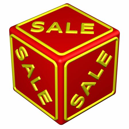 Block with word sale, isolated on white background. 3D render.の写真素材