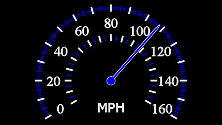 Speedometer on black background. Full frame. 3D rendering.の写真素材