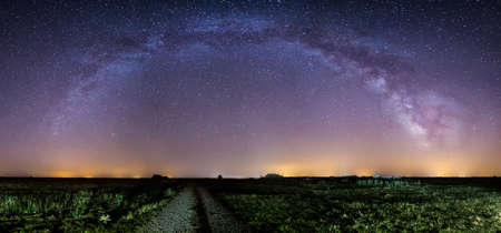 Panoramic milky wayの写真素材