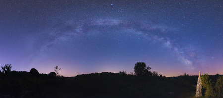 Panoramic milky wayの写真素材