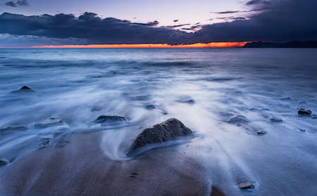 Sunrise at the beachの写真素材