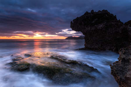 Sunrise at the beachの写真素材