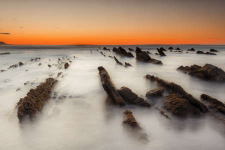 Sunset at beach Sakonetaの写真素材