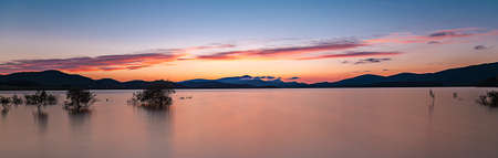 Sunset at the lakeの写真素材