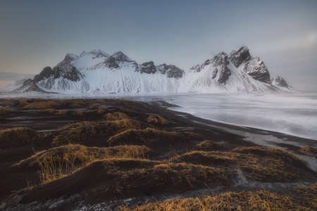 Vestrahorn mountains at Stokksnes beach in Iceland
